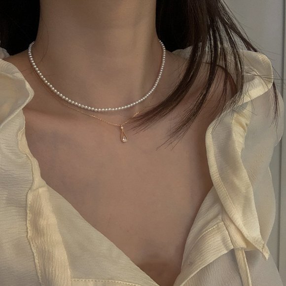 NEW Silver Waterdrop Cubic Zircon Pendant Necklace - Picture 7 of 8